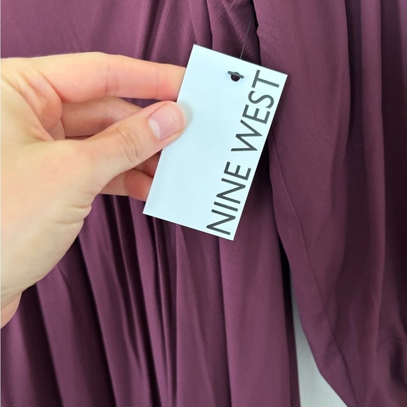 NWT Nine West Burgundy Square Neck Mini Dress - Picture 8 of 11